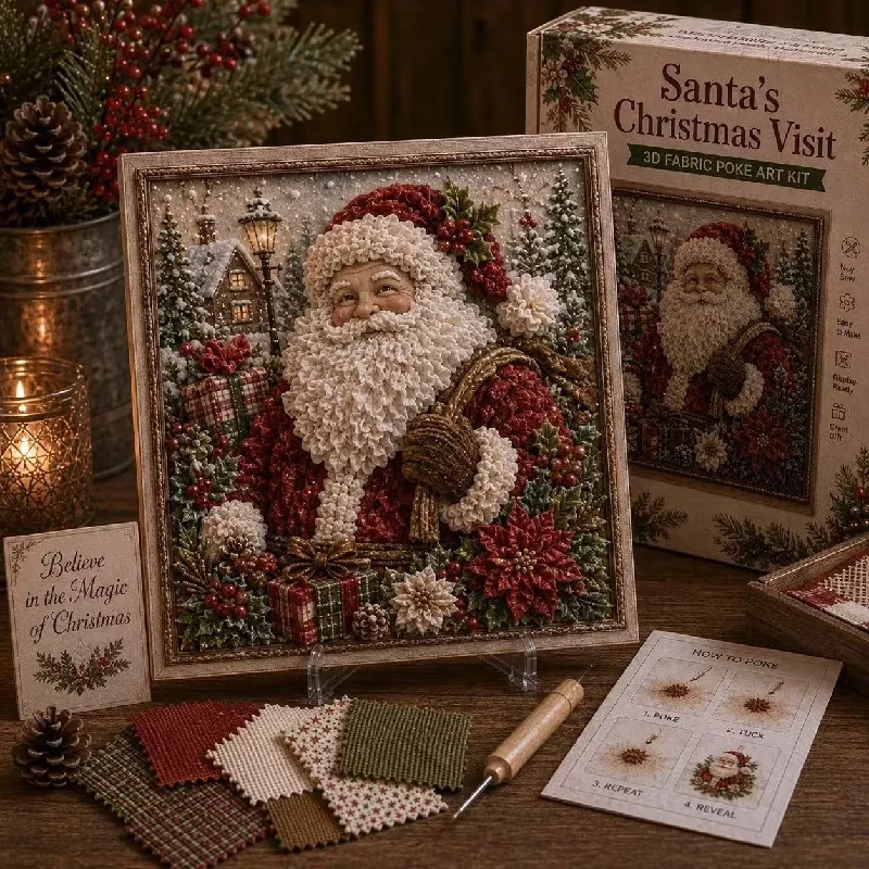 Art Craft Kit - Vintage Christmas Fabric Poke Art DIY