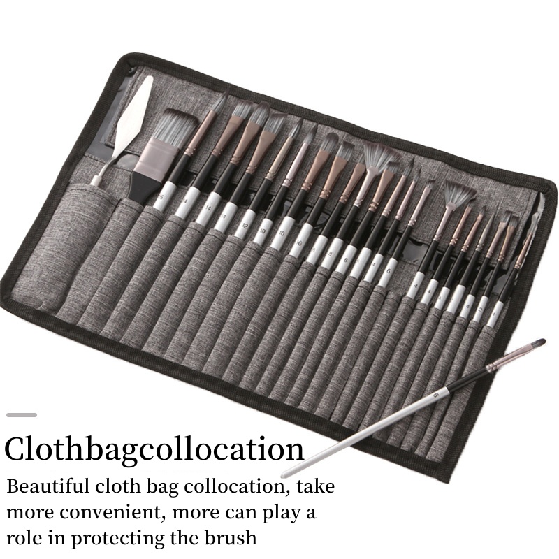 24 Nylon Brush Set Silver Gray - đánh giá và giá Gouache Paint Set