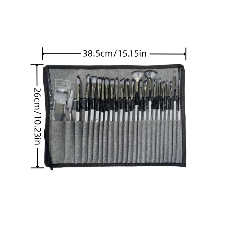 24 Nylon Brush Set Silver Gray - đánh giá và giá Gouache Paint Set