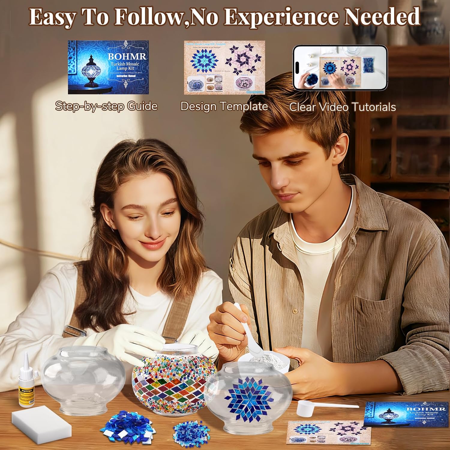 DIY 3 Globe Turkish Mosaic Lam - đánh giá và giá Art Craft Kit