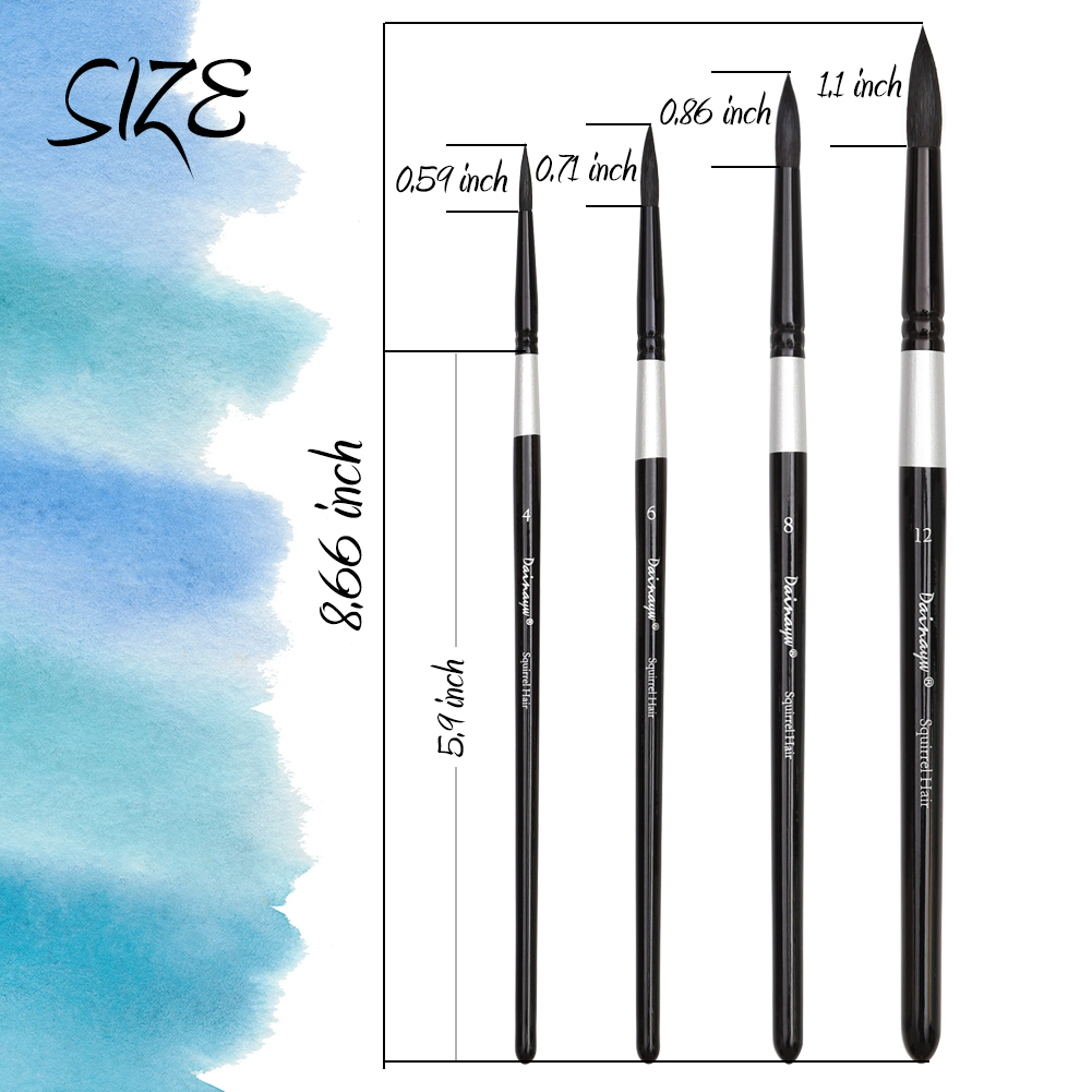 Dainayw 4 Bàn Chải Sóc Tóc & L - đánh giá và giá Gouache Paint Set