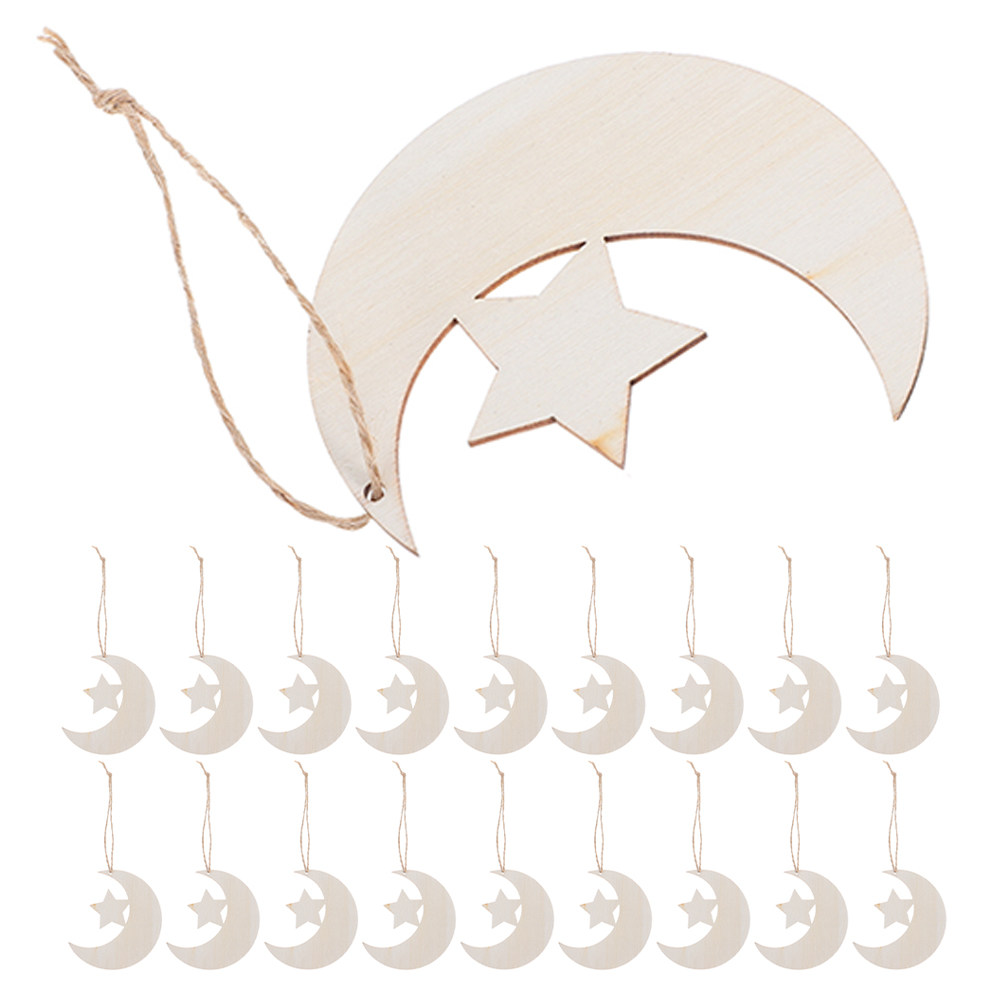 40pcs Natural Wood Moon & Star - đánh giá và giá Art And Craft For Nursery