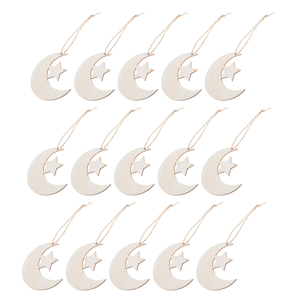 40pcs Natural Wood Moon & Star - đánh giá và giá Art And Craft For Nursery
