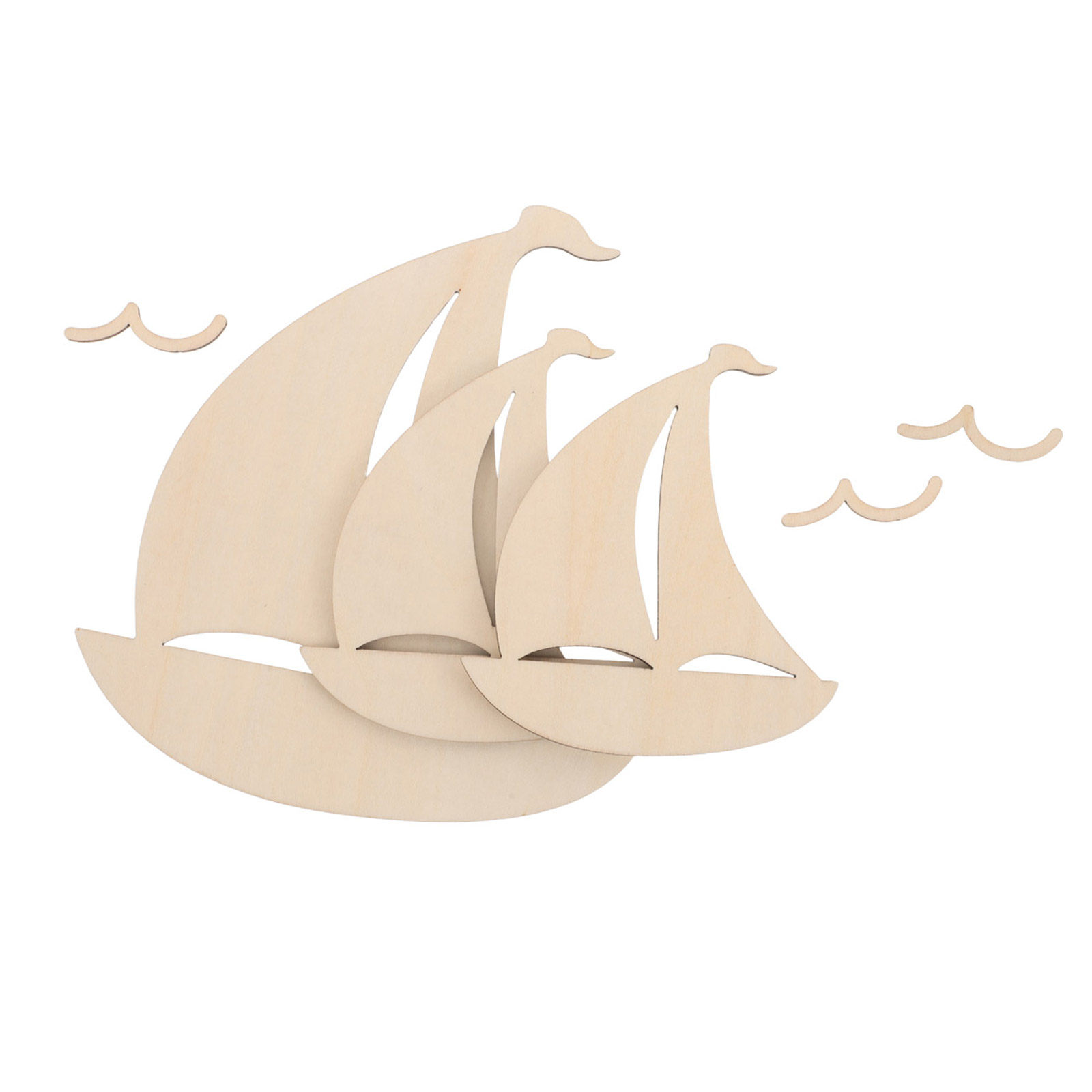 6Pcs Unfinished Wood Sailboat  - đánh giá và giá Art And Craft For Nursery