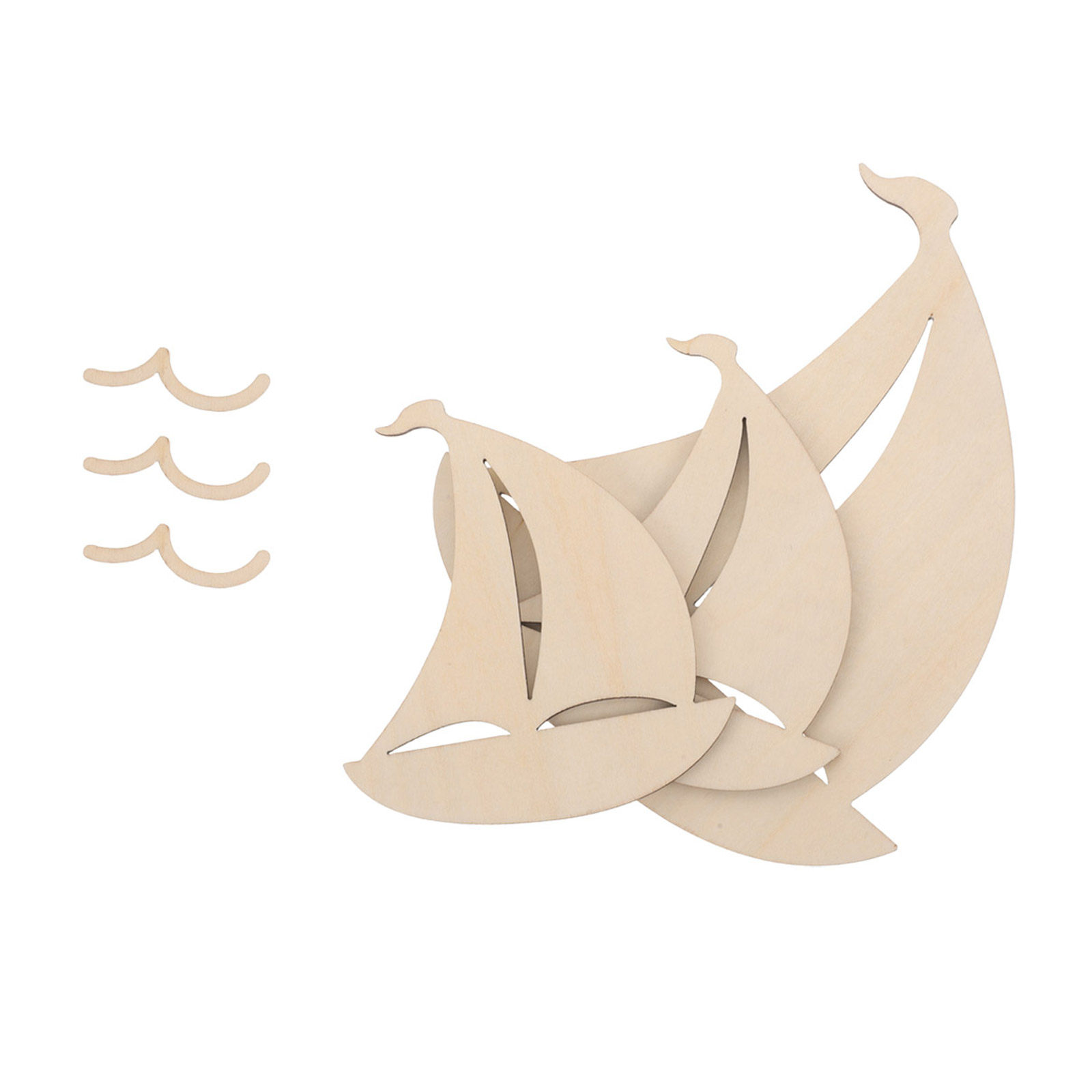 6Pcs Unfinished Wood Sailboat  - đánh giá và giá Art And Craft For Nursery