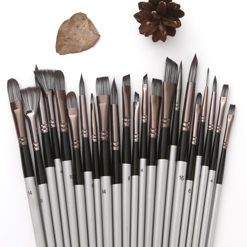24 Piece Paint Brush Set with  - đánh giá và giá Gouache Paint Set